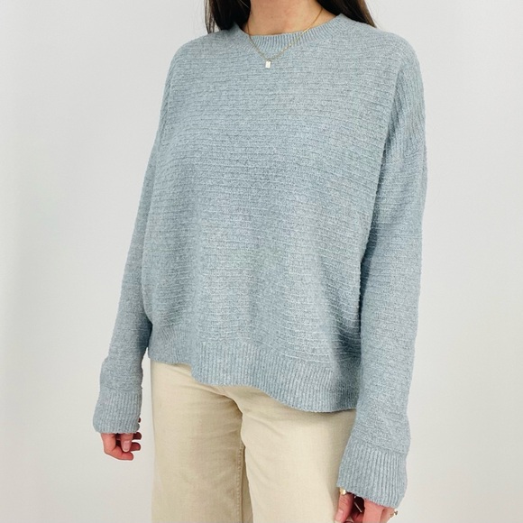 vero moda sky blue ribbed crewneck sweater size s - Picture 1 of 6